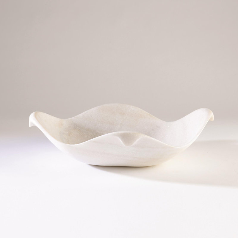 Marble Dove Bowl-Lg, 4.5" H x 18" W x 13" D