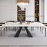Chinguun 94.5'' Extendable Sintered Stone Dining Table With Upholstered Fabric Armchairs Dining Set