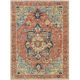 Serapi Hand Knotted Wool Oriental Area Rug in Rust