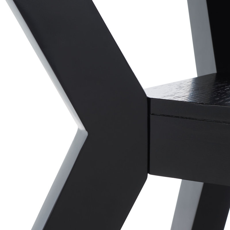 Luis Black Round Solid Wood Contemporary Dining Table