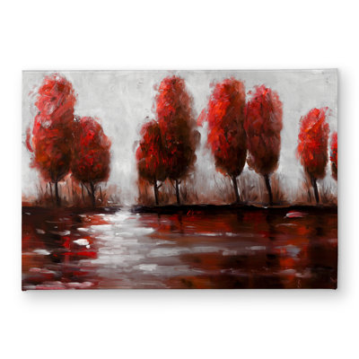 Red Trees Door Mat - Stylish Indoor Outdoor Home Decor