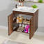 Meuble-lavabo mural en noyer avec lavabo-116677106