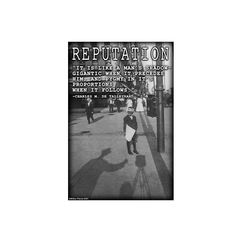 « reputation » par wilbur pierce-impression publicitaire, H 30 po x l 20 po