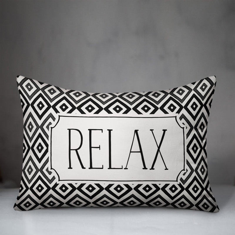  Housse de coussin et insert pour l'extérieur Relax Diamonds, Noir