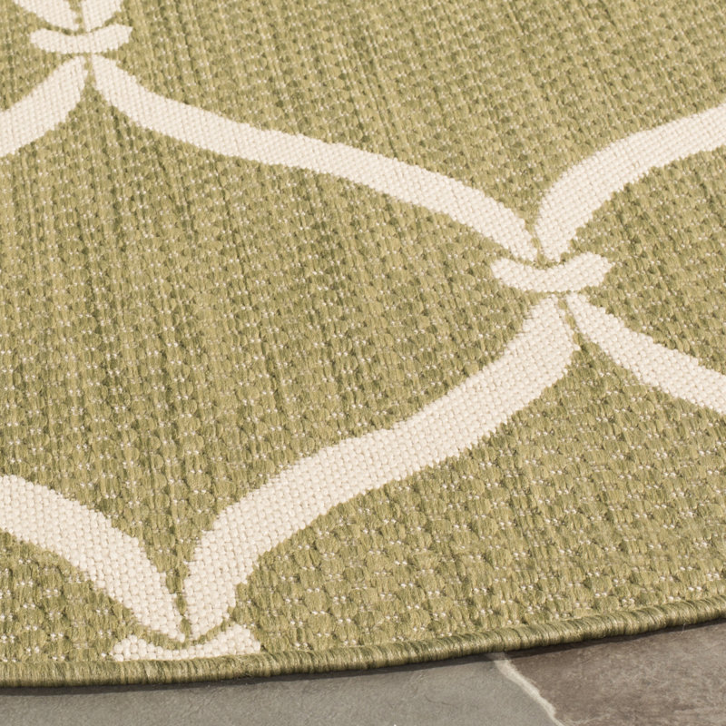Corolyn Performance Geometric Indoor/Outdoor Area Rug, Round 6'7"