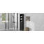 Armoire de salle de bain haute, armoire de rangement autoportante avec tiroir, panneau de fibres à densité moyenne, tablette réglable-1389640263