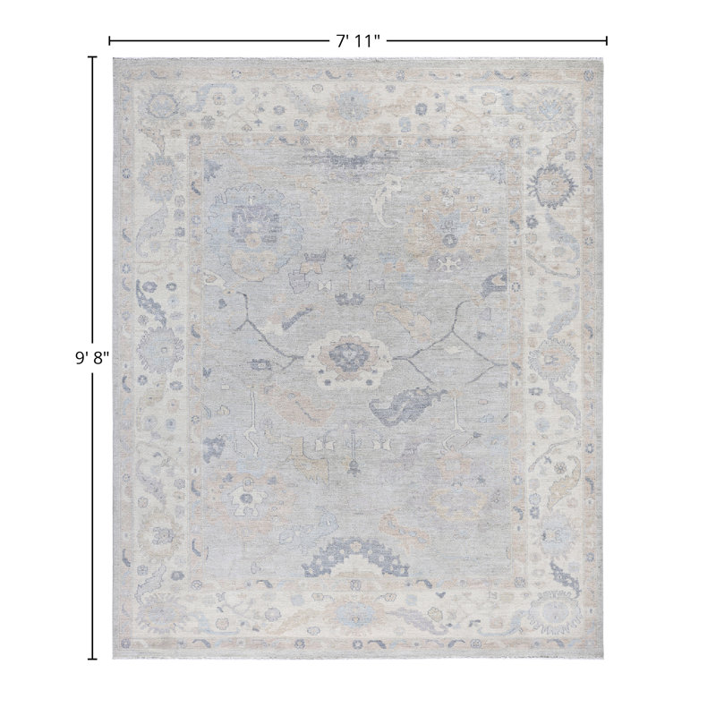 Floral One-of-a-Kind 7' 11" X 9' 8" Hand Knotted Area Rug