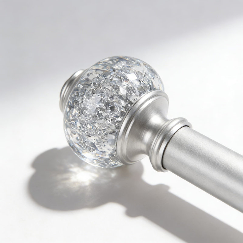Tringle à rideau télescopique de 7/8 po de diamètre, tringle à draperie réglable de 32 à 58 po pour les fenêtres de 20 à 54 po, conception d'épissure robuste avec embouts décoratifs