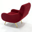 Ensemble de 2 fauteuils d'appoint rembourrés de style moderne Mid-Century de 28 po avec pieds en métal doré et argent et accoudoirs courbés pour salon, chambre à coucher et meuble-lavabo Aitana-1986493097-1986493100