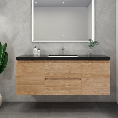 Castin 60" Wall-Mounted Single Bathroom Vanity Set