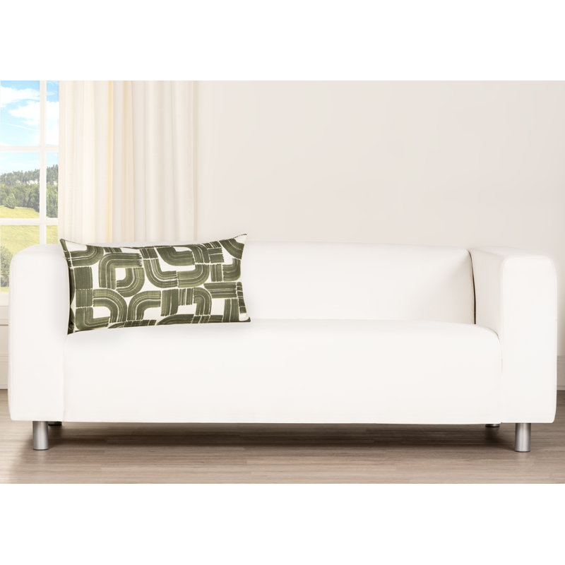 Coussin décoratif arche déco, Olive, Rectangle 26 po x 14 po, Plumes