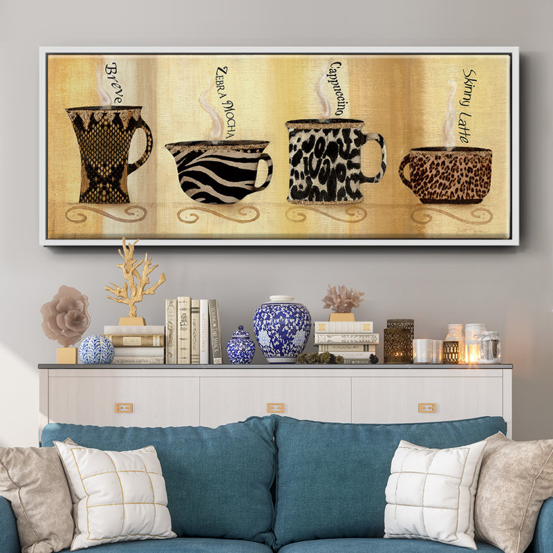 Café Exotica II- Framed Canvas, 8" H x 20" W