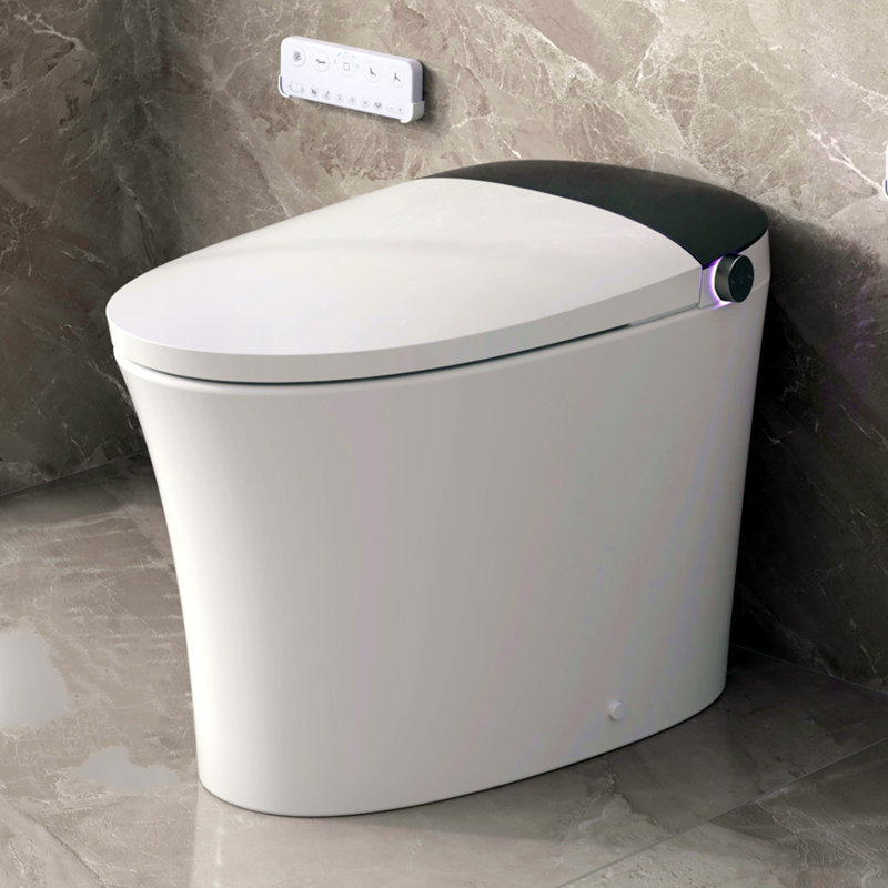 Extended-Length Smart Toilet With Wash Function, Warm Water/Dryer, Night Light, Dual Flush 1.1/1.6 GPF, Suitable For Bathrooms.