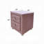 Beautiful Pink Fabric Upholstered Nightstand With Two Storage Drawers Wooden Bedroom Furniture 1Pc