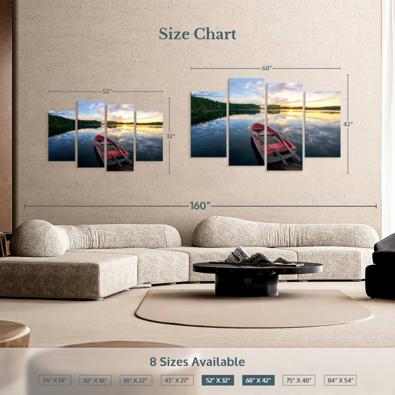 Mehar Scenic Lake Boat, 42" H x 68" W