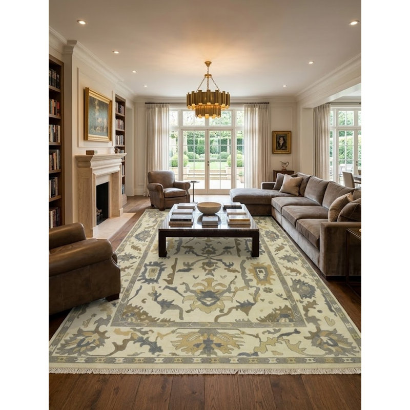 Tapis oriental crème Oushak Chobi