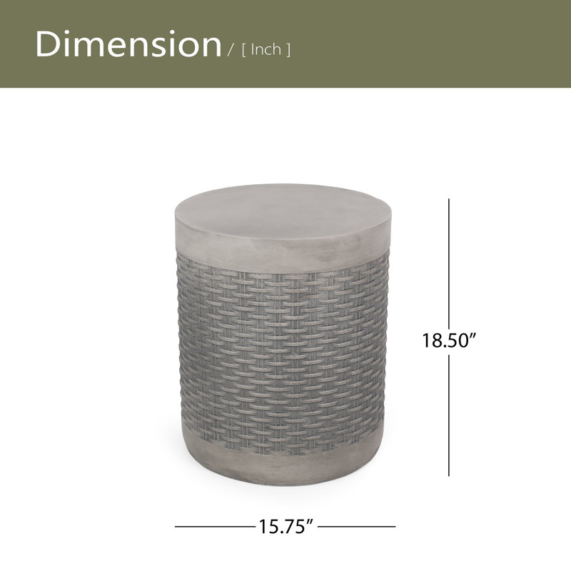 Table d'appoint d'extérieur ronde en béton