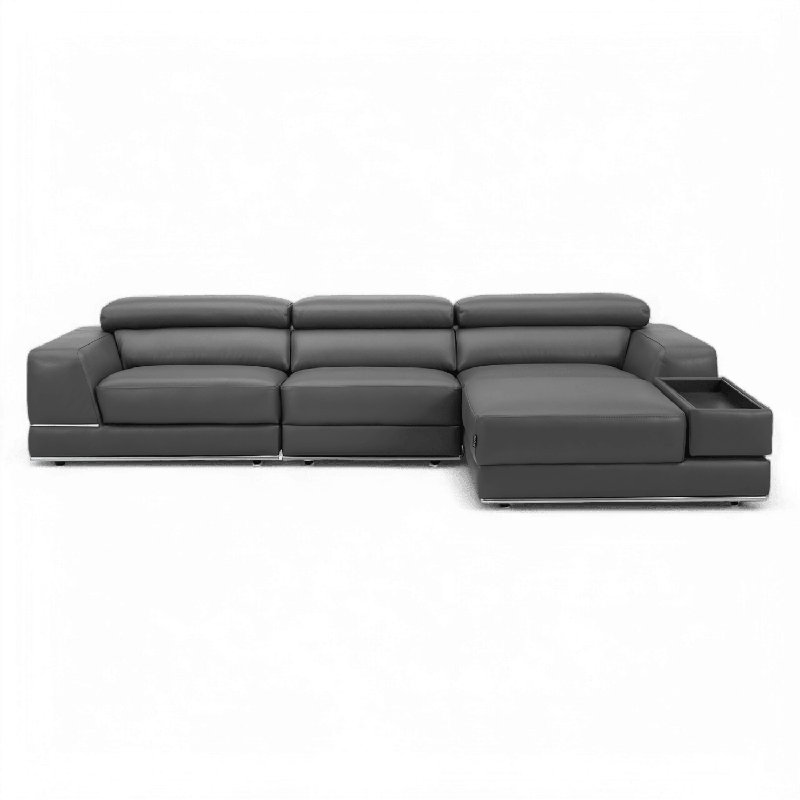 Canapé modulaire Amadeo Éléphant - gris, Cuir gris