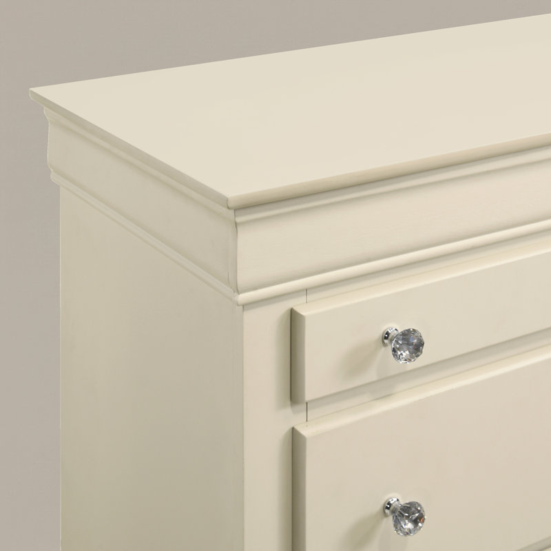 Commode 6 tiroirs Barvelle, Ivoire ivoire