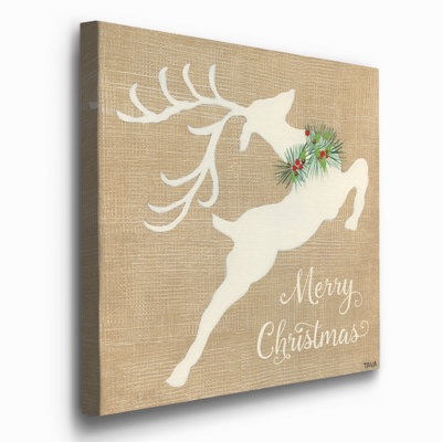 Merry Christmas Reindeer - Wrapped Canvas Print