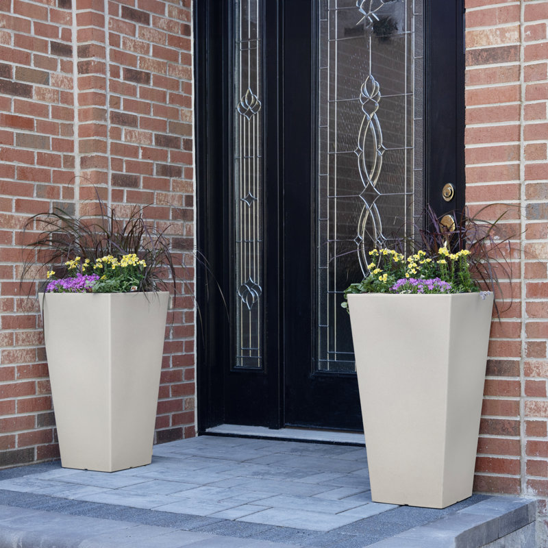 Tremont Tall Concrete Resin Self-Watering Planter