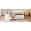 Lit plateforme double en bois avec 6 tiroirs, tablettes et coiffeuse-1653758291