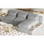 Canapé modulaire en L avec 2 espaces de rangement et coussins de dossier amovibles, 3 en gris pour la vie, le bureau, le rembourrage en coton à haute résilience Apt - 3 pour usage de bureau