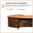 94.49"Modern Curved Solid Wood Ash Executive Desk