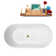 59" Streamline Soaking Glossy White Freestanding Tub and Tray With Internal Drain