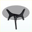 Table basse en verre 31,5 po, style Mid-Century moderne, finition grain de bois noir, centre de table de salon / chambre / bureau
