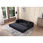 Canapé-lit convertible avec oreiller cylindrique, canapé-lit pliant en velours côtelé avec cadre de forme fixe pour une utilisation polyvalente à la maison