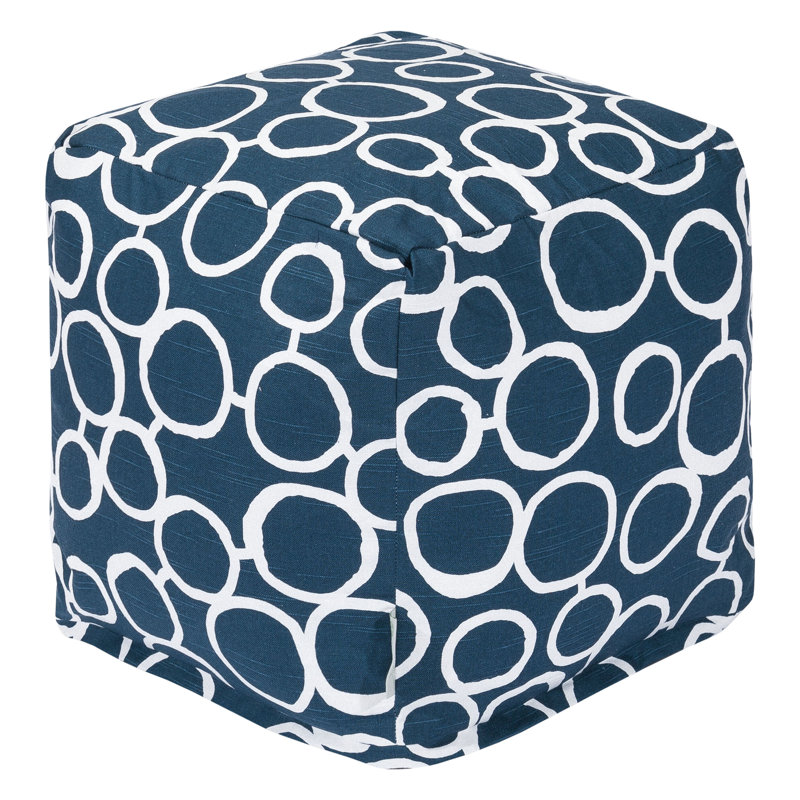 Logue Upholstered Ottoman, Navy