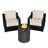 Abdullah 2-Person Modern Aluminum Outdoor Patio Furniture Set with 2 Armchairs,2-in-1 Fire Pit Table and Beige Cushions-114843180