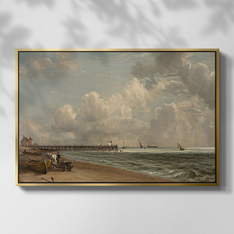 Yarmouth Jetty, 1822 - John Constable, toile tendue avec châssis, 26 x 40, Doré