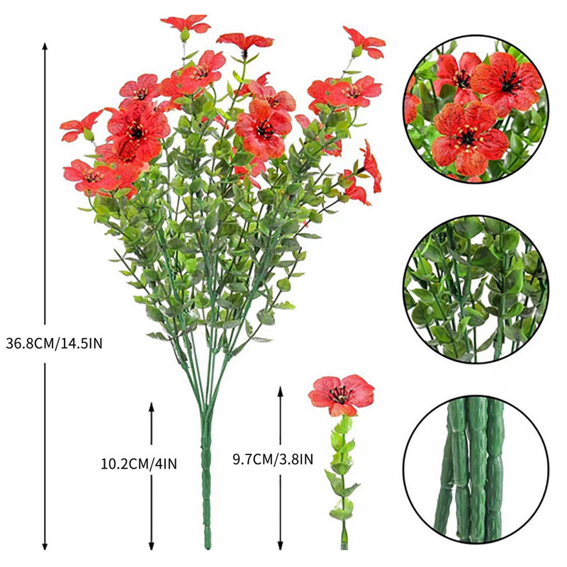  Fleurs artificielles artificielles pour la décoration intérieure Fleurs artificielles pour la décoration de patio extérieur 2 pièces