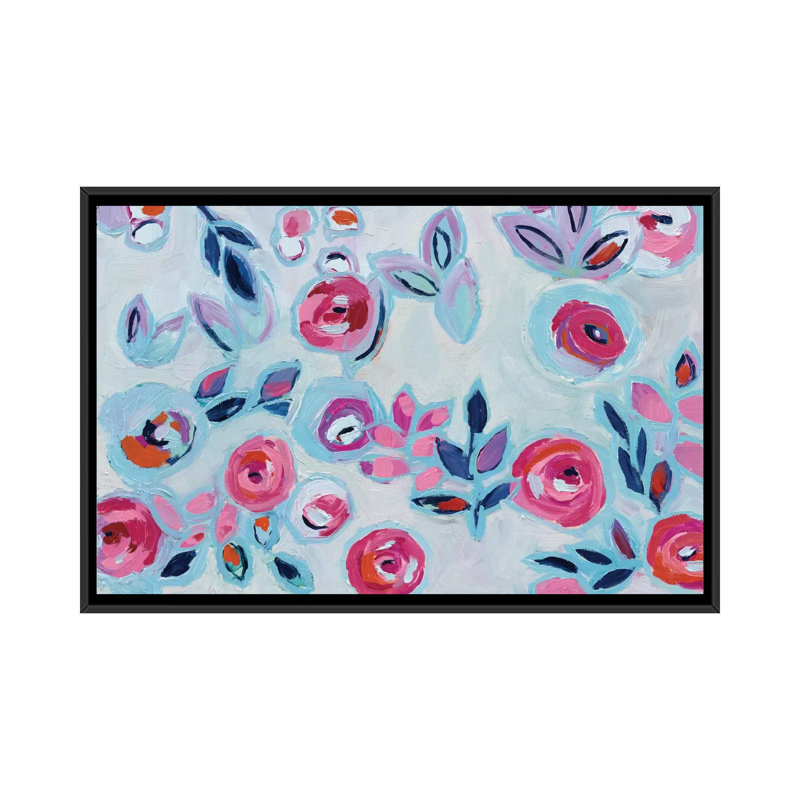Art mural Fadwa, Toile avec cadre noir, H 40 po x l 60 po x P 1,5 po