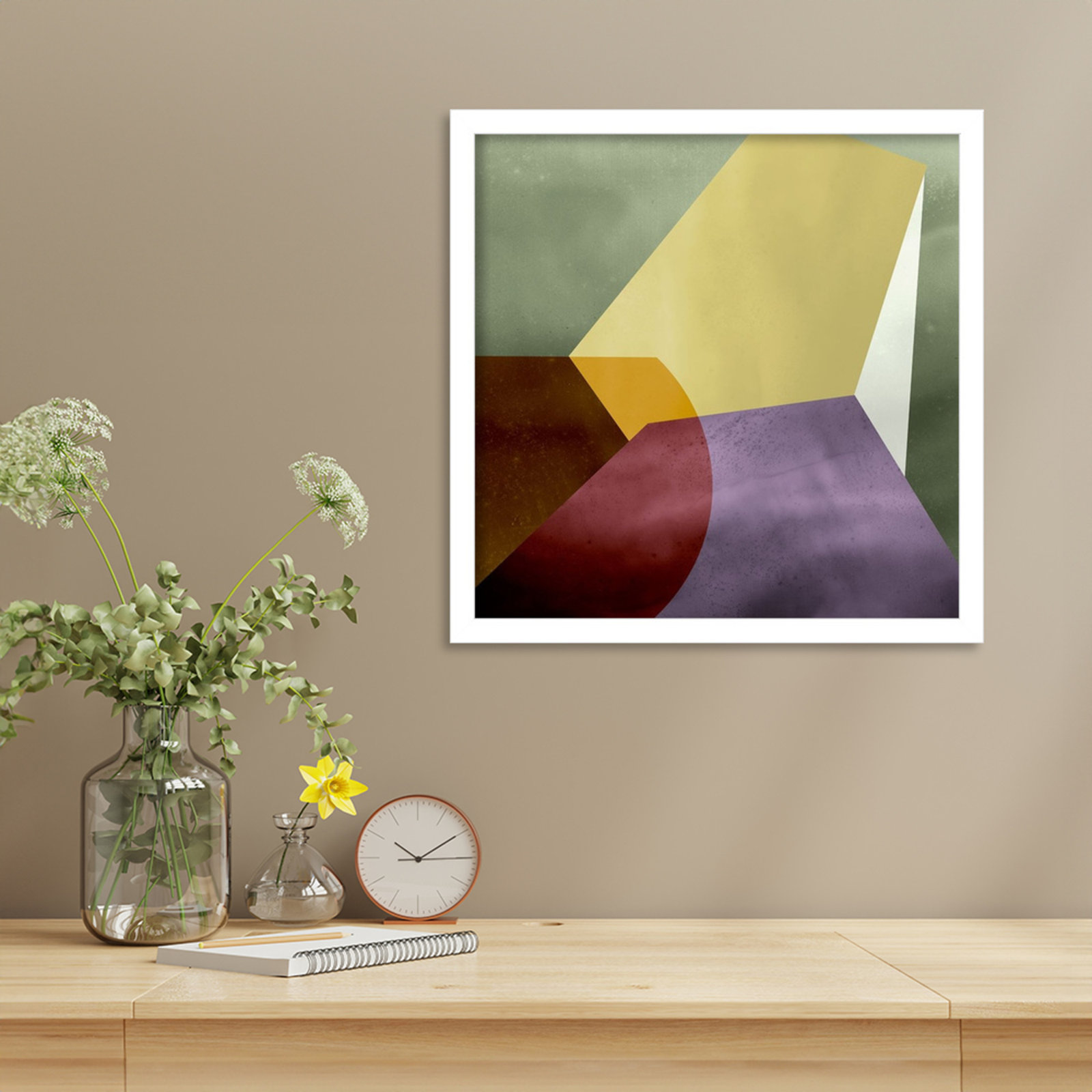 Flagler "Essentially Minimal VI" Print, 17" H x 17" W, White
