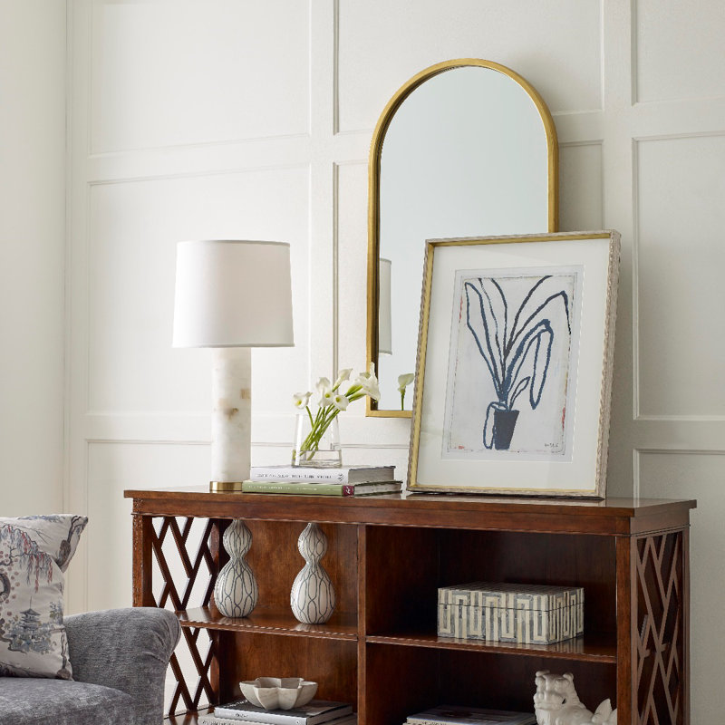 Gateway Arch Metal Wall Mirror, Silver, 54" H x 30"W