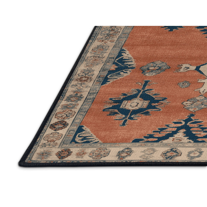 Machine Washable Overdyed Brown Area Rug, Square 8'