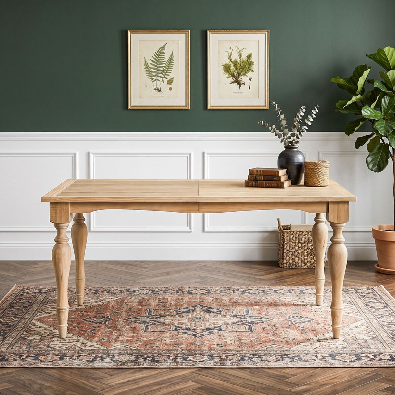 Extendable Rectangular Dining Table with Removable Leaf