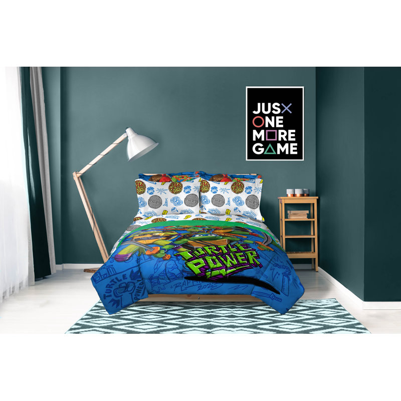 Paramount Nickelodeon TMNT Mutant Mayhem 7 Piece Full Bed Set With Sham
