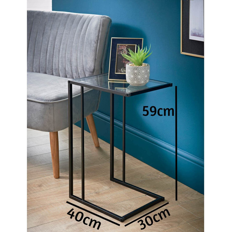 Harjeet Glass Top C Table End Table