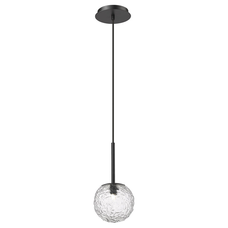 Barrington - 1 Light 10" Cord Hung Mini Pendant - Bulb Not Included -  Satin Nickel Finish, Matte Black
