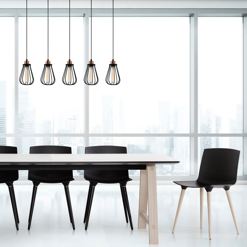 Luminaire suspendu géométrique à 5 lumières pour îlot de cuisine Crewe