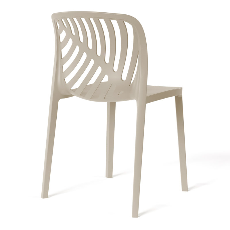 Ensemble de 2 chaises de patio empilables, Beige