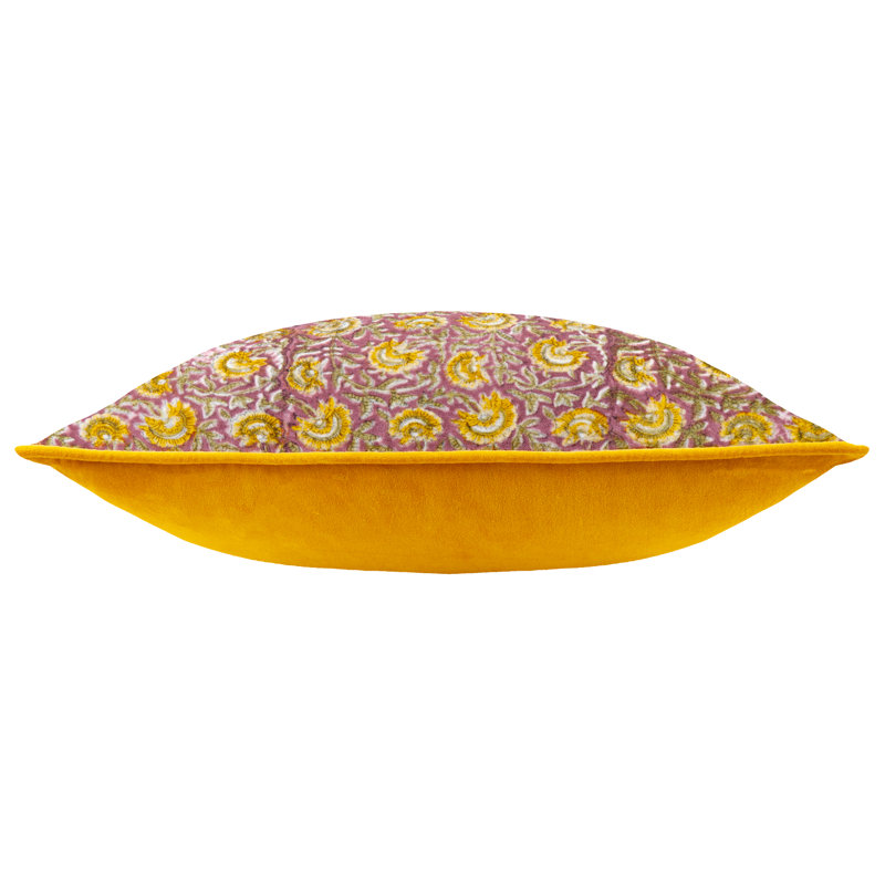 Chedworth Floral Square Cushion, Pink/Yellow