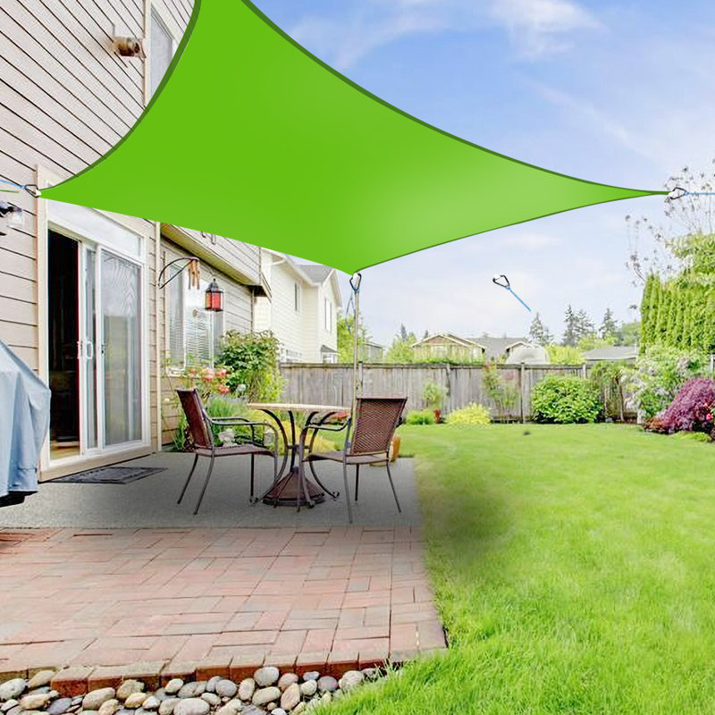 Dungorbery 4m x 4m Square Shade Sail, Light Green