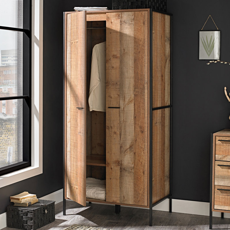 HOXTON 2 DOOR DOUBLE WARDROBE, Brown