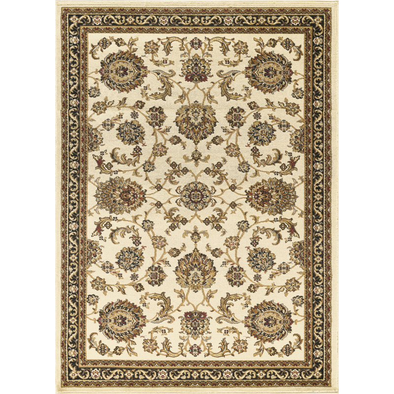 Contemporary Indoor Area Rug, Rectangle 5'3" x 7'3", Cream