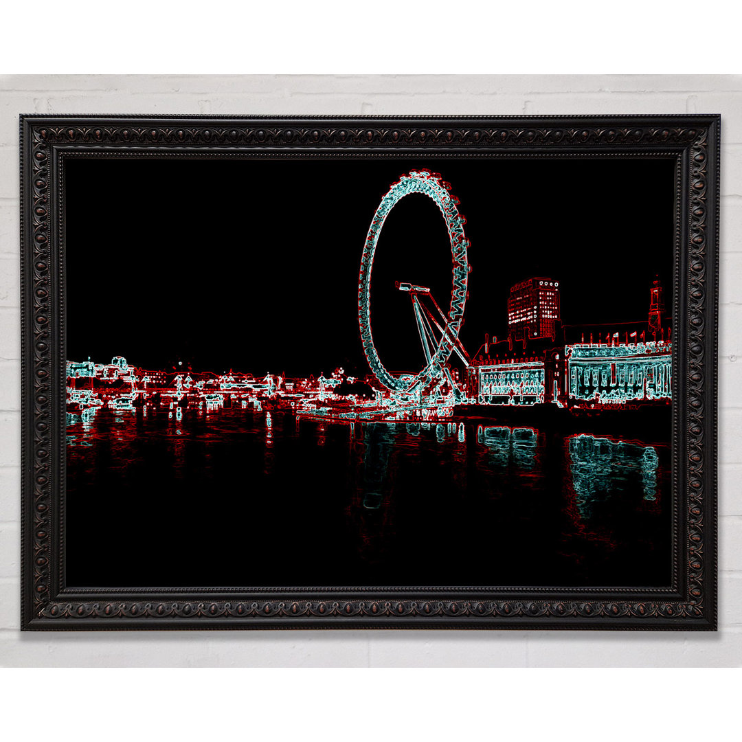 London Thames London Eye - Einzelner Bilderrahmen Kunstdrucke